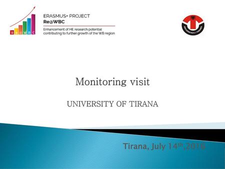 Monitoring visit UNIVERSITY OF TIRANA