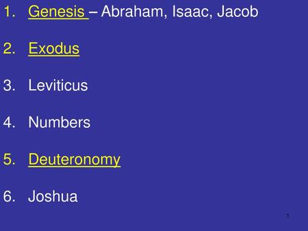 Genesis – Abraham, Isaac, Jacob