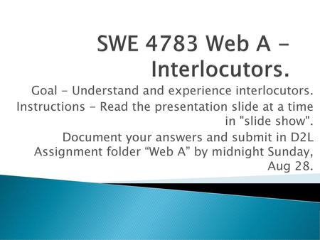 SWE 4783 Web A - Interlocutors.