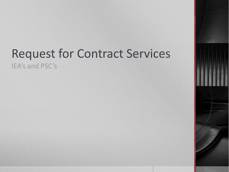 Request for Contract Services