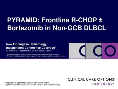 PYRAMID: Frontline R-CHOP ± Bortezomib in Non-GCB DLBCL