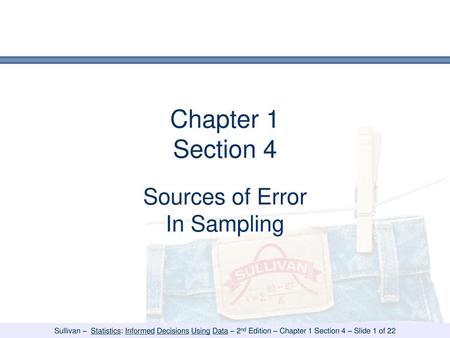 Sources of Error In Sampling