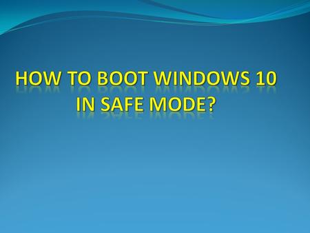 In the below tutorial, you can find the different methods to Boot Windows 10 in Safe Mode : Open System Configuration in Windows 10 is using the Run.