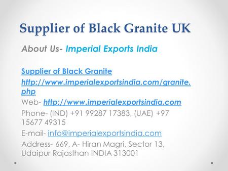 Supplier of Black Granite UK 