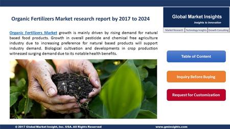 @ 2017 Global Market Insight, Inc. USA. All Rights Reservedwww.gminsights.com Organic Fertilizers Market research report by 2017 to 2024 Organic Fertilizers.