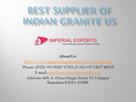 Best Supplier of Indian Granite US