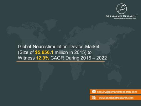 Global Neurostimulation Device Market (Size of $5,656.1 million in 2015) to Witness 12.9% CAGR During.
