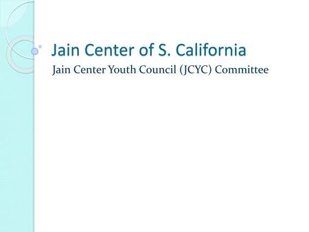 Jain Center of S. California