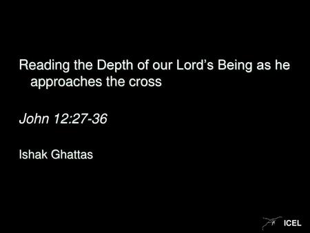 Reading the Depth of our Lord’s Being as he approaches the cross