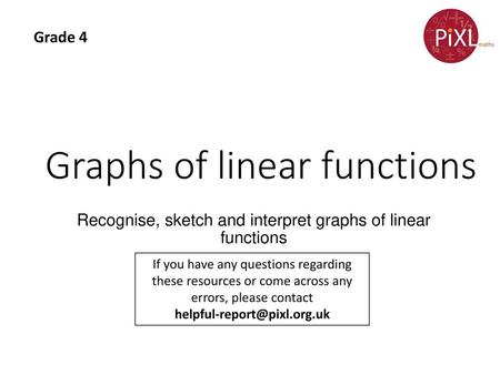 Graphs of linear functions