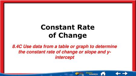 Constant Rate of Change