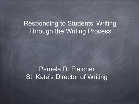 Pamela R. Fletcher St. Kate’s Director of Writing