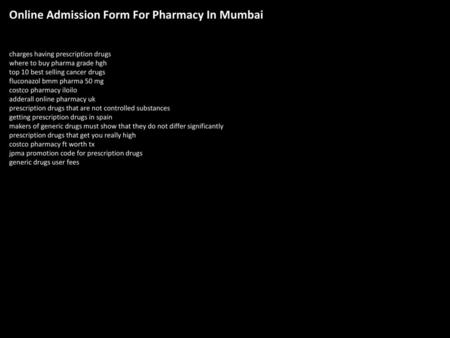 Online Admission Form For Pharmacy In Mumbai