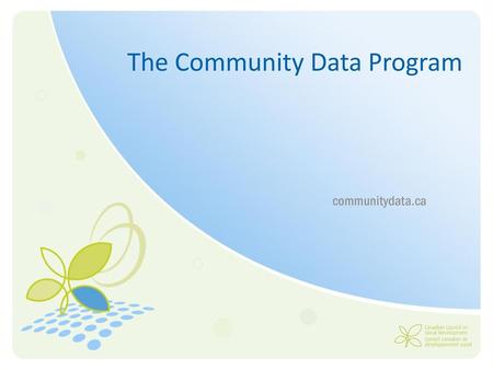 The Community Data Program