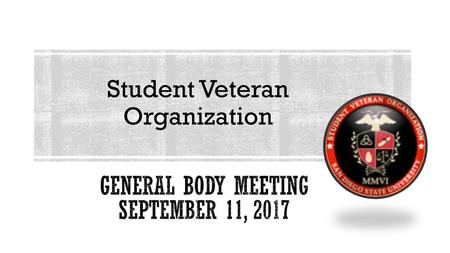 General Body Meeting September 11, 2017