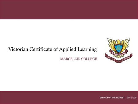Victorian Certificate of Applied Learning
