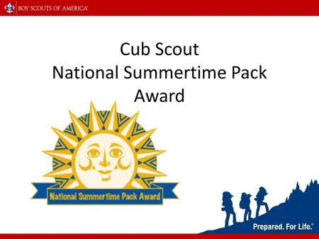 Cub Scout National Summertime Pack Award