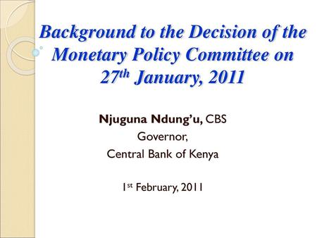 Njuguna Ndung’u, CBS Governor, Central Bank of Kenya
