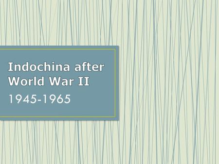 Indochina after World War II