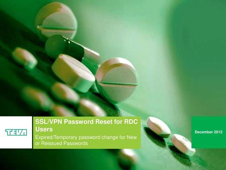 SSL/VPN Password Reset for RDC Users