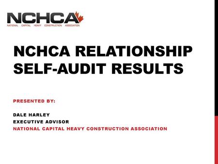 NCHCA Relationship Self-Audit Results