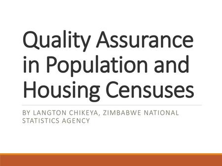 Quality Assurance in Population and Housing Censuses