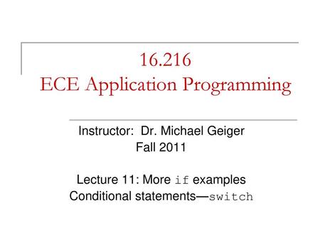 ECE Application Programming
