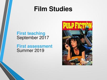 Film Studies First teaching September 2017 First assessment