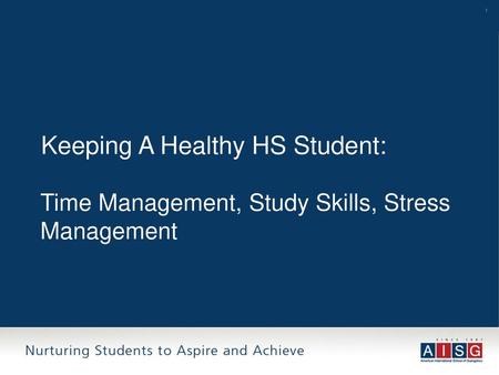 Keeping A Healthy HS Student: