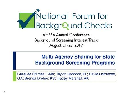 Multi-Agency Sharing for State Background Screening Programs