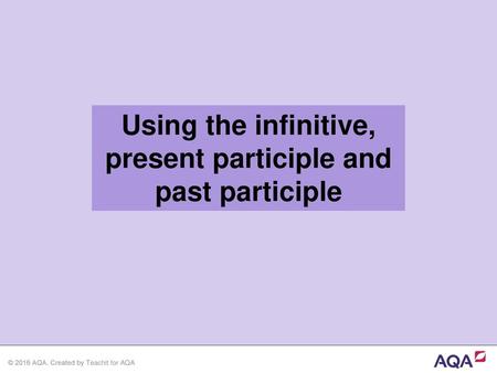 present participle and