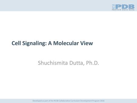 Cell Signaling: A Molecular View
