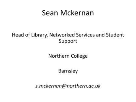 Head of Library, Networked Services and Student Support