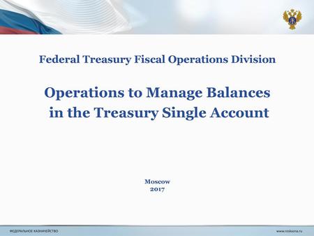 Operations to Manage Balances in the Treasury Single Account