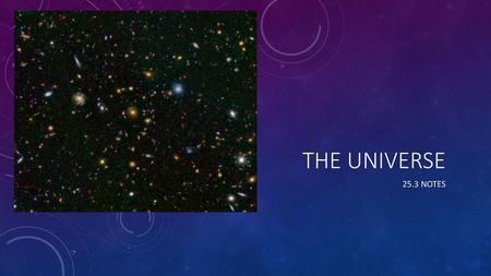The Universe 25.3 Notes.