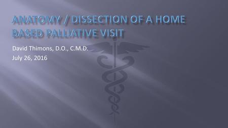 Anatomy / dissection of a home based palliative visit