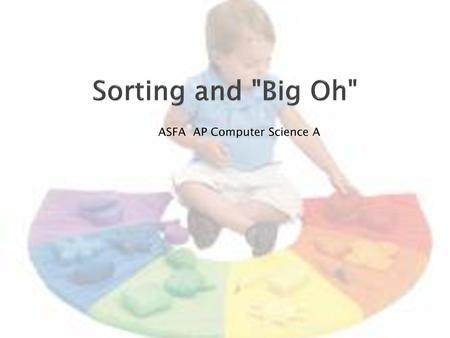 Sorting and Big Oh ASFA AP Computer Science A SortingBigOh.