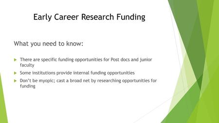 Early Career Research Funding