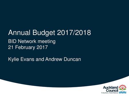 BID Network meeting 21 February 2017 Kylie Evans and Andrew Duncan