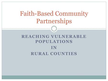 Faith-Based Community Partnerships