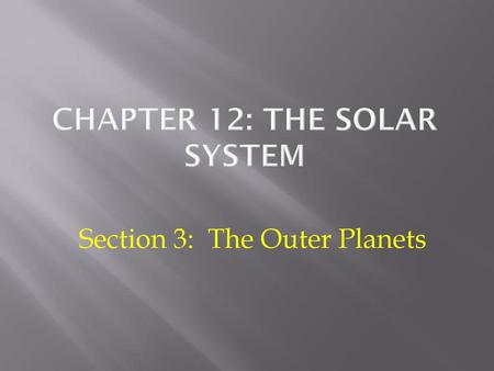 Chapter 12: The Solar System