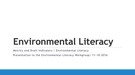 Environmental Literacy