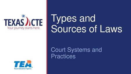 Types and Sources of Laws