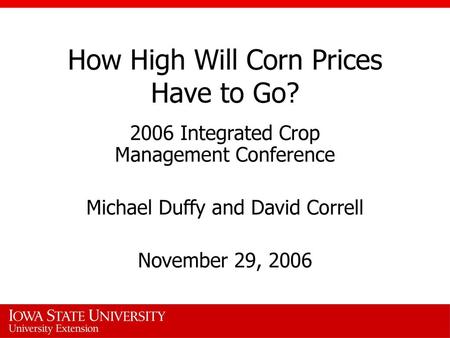 How High Will Corn Prices Have to Go?