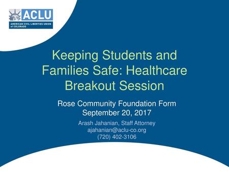 Keeping Students and Families Safe: Healthcare Breakout Session