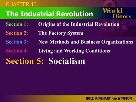 Section 5: Socialism The Industrial Revolution CHAPTER 13