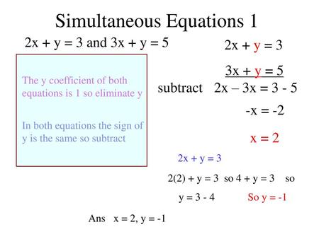 Simultaneous Equations 1