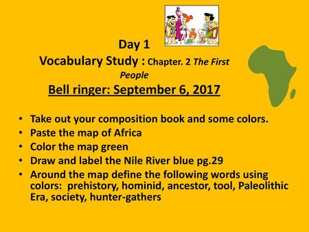 Day 1 Vocabulary Study : Chapter