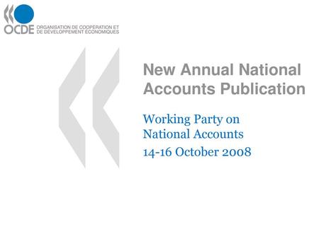 New Annual National Accounts Publication