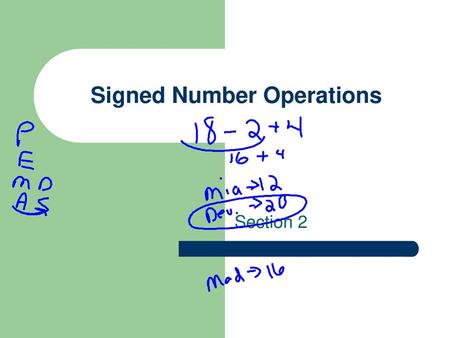 Signed Number Operations